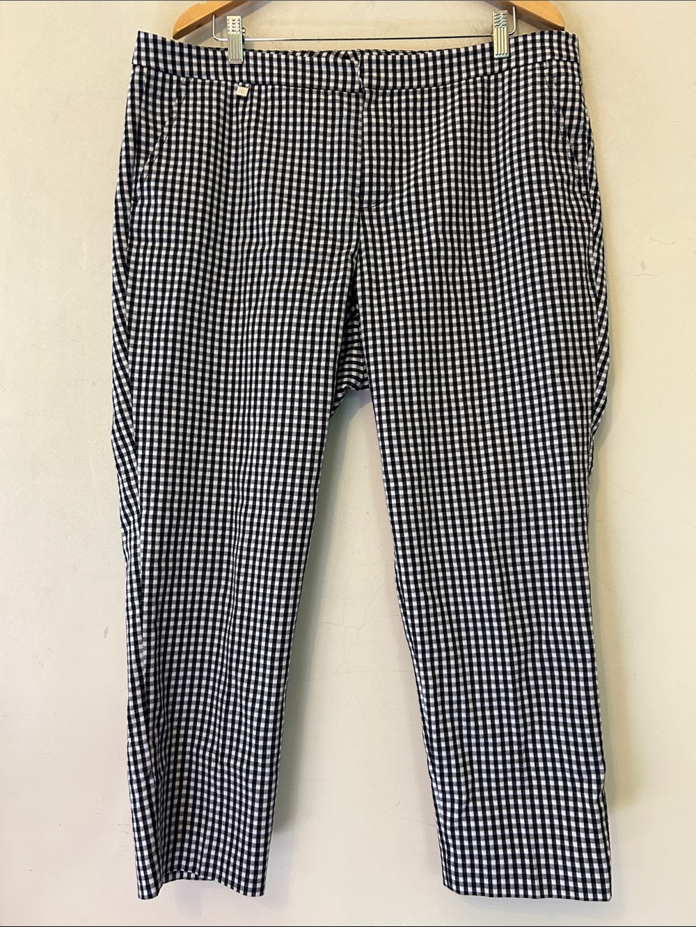 Lauren Ralph Lauren Black & White Gingham ankle Pants Size 16W EUC